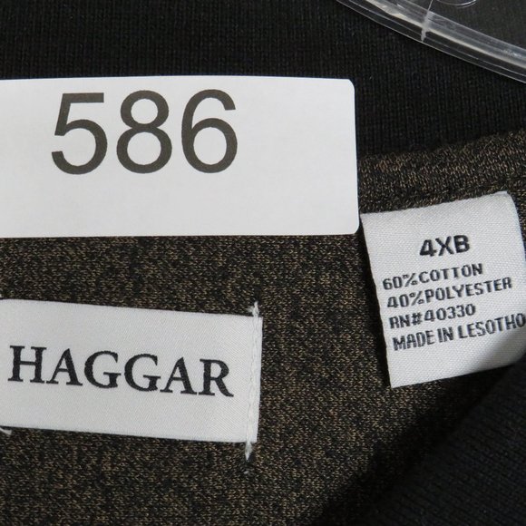 Haggar* Men's Long Sleeve 1/4 Button Pullover Sweater~ Size 4XB (Copper‎ Black) - Picture 4 of 11